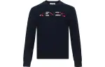 KENZO Letter Logo Knitwear Women's Navy Crew Neck Moderate Base Layer