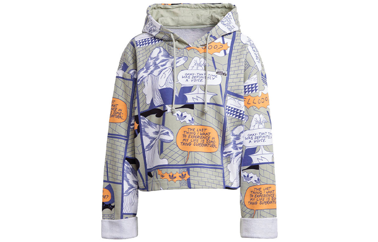 Женское худи adidas originals Hoodie (зеленое) — фото 1