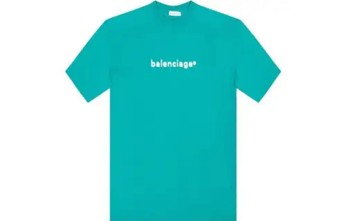 Balenciaga Logo T Shirt 'Dark Turquoise/White'