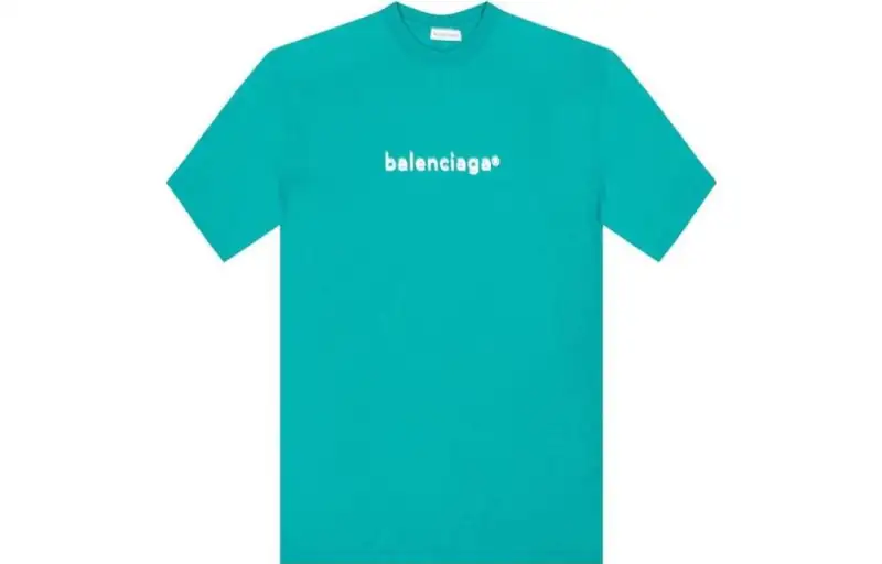 Balenciaga Logo T Shirt 'Dark Turquoise/White'