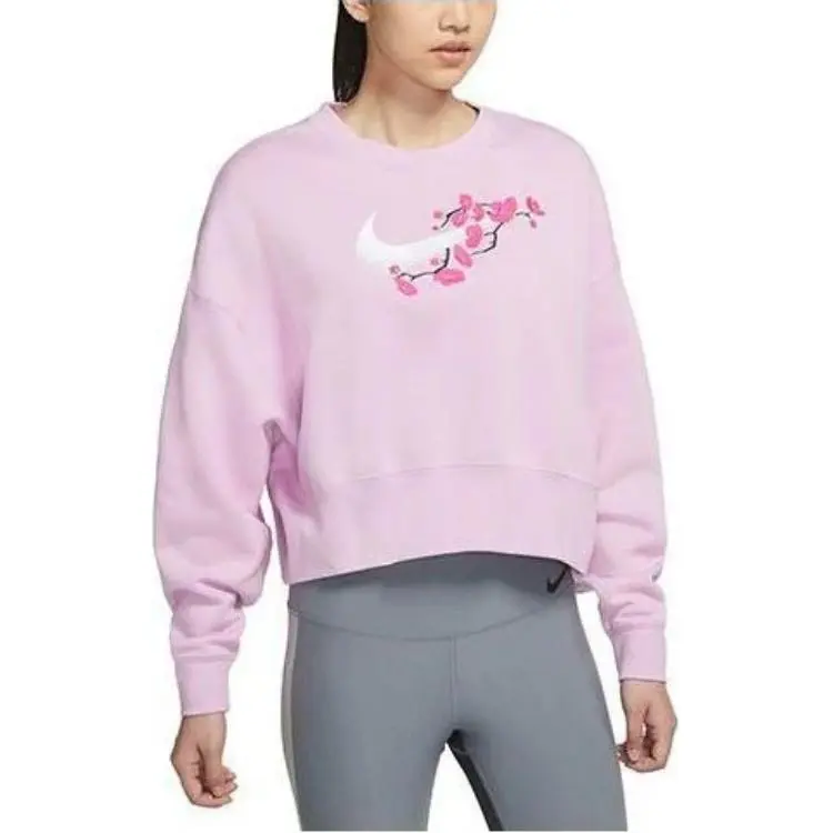 Nike Sweatshirts Women's Pink Crew Neck Moderate Regular