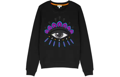 KENZO Sweatshirts Women's Black Crew Neck Moderate Regular