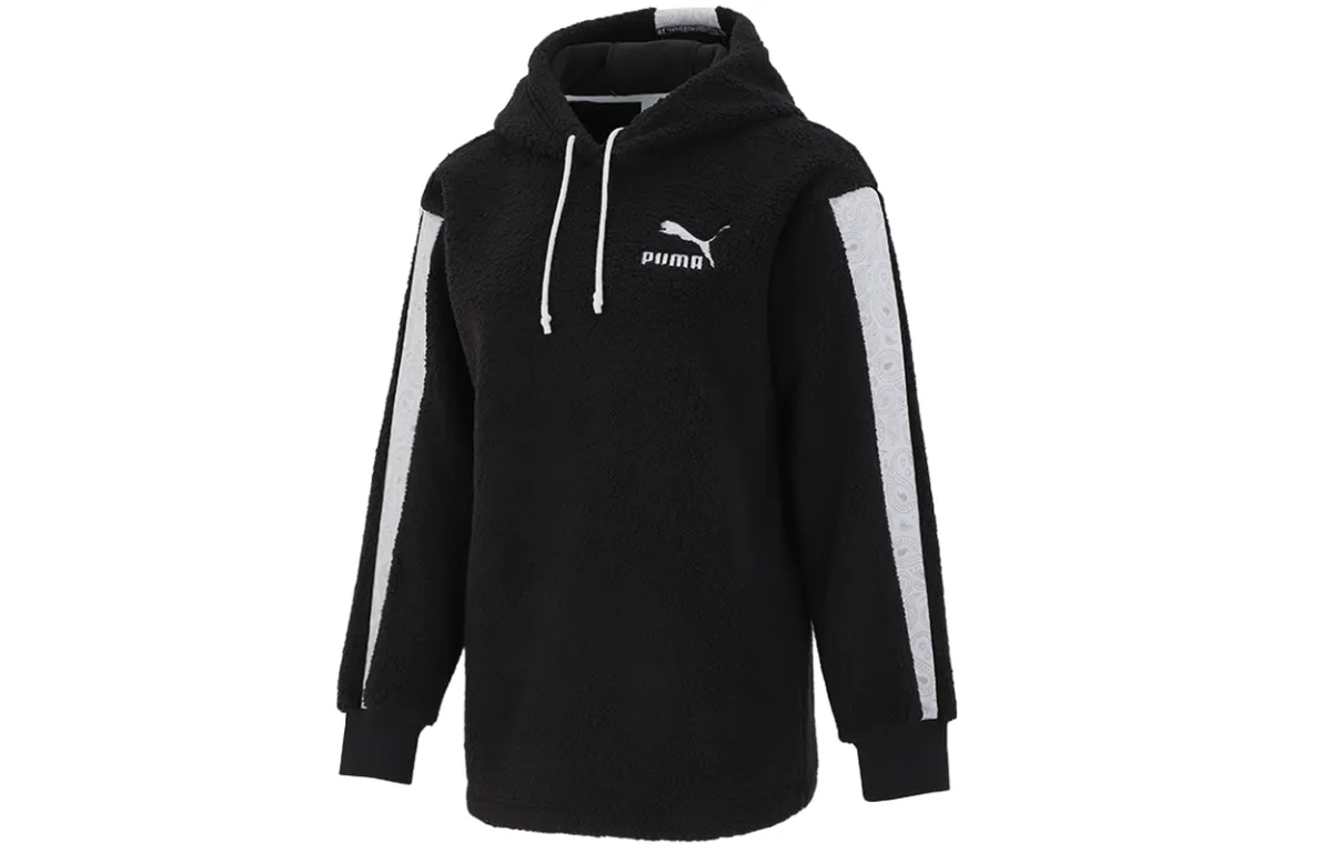 PUMA Sweatshirts Women's Black Hooded Moderate Regular