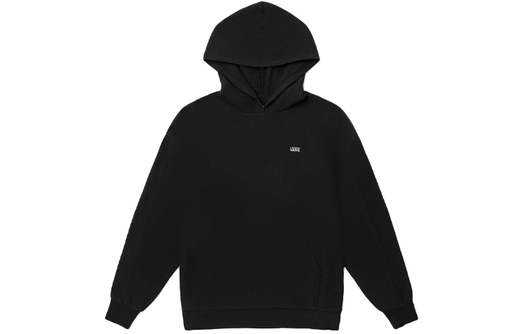 Vans Solid Color Thickened And Fleece Lined Thermal Pullover Hooded Sweatshirt Winter Women's Black