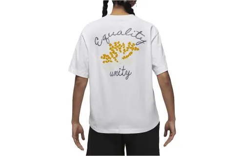 Jordan T Shirts Women's White Crew Neck Moderate Straight Fit