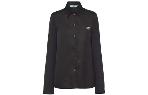 PRADA Shirts Women's Black Lapel Moderate Other