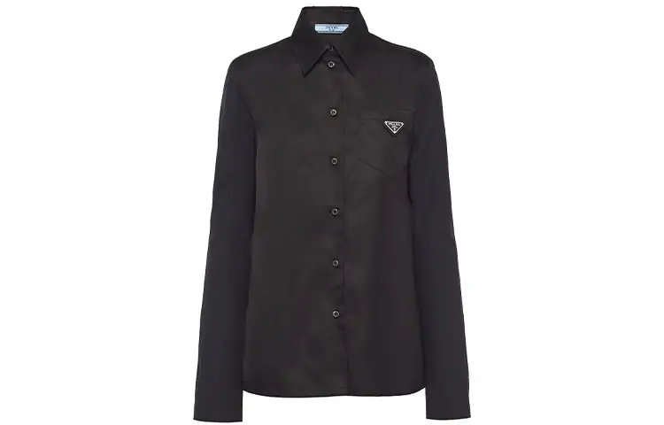 PRADA Shirts Women's Black Lapel Moderate Other