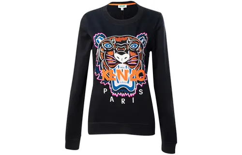 KENZO Sweatshirts Women's Black Crew Neck Moderate Regular