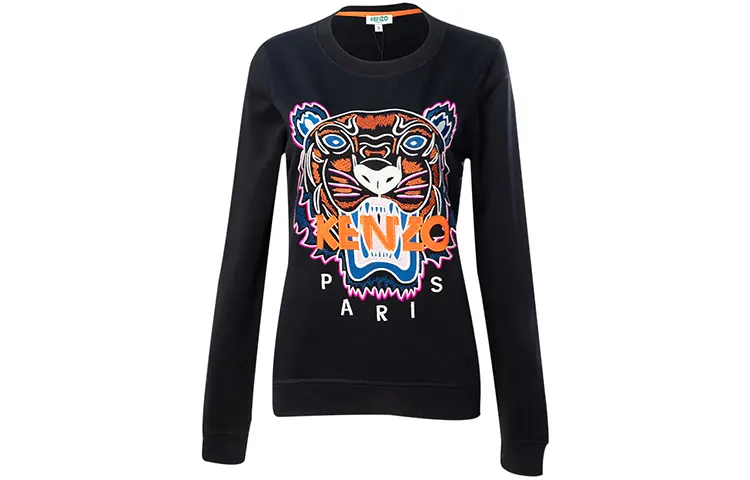 KENZO Sweatshirts Women's Black Crew Neck Moderate Regular