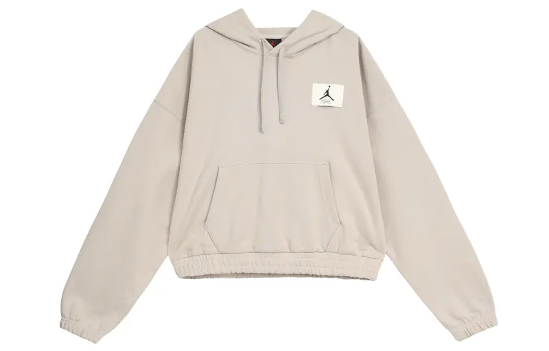 Jordan ESSENTIALS Sweatshirts Women's Light Iron Ore Gray Hooded Moderate Other