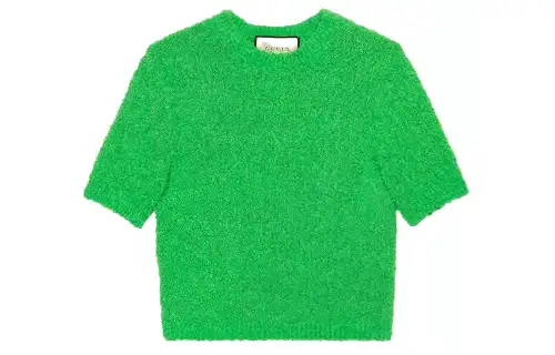 GUCCI Knitwear Women's Green Crew Neck Moderate Base Layer