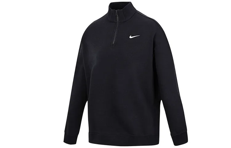 Nike Sweatshirts Women's Black Stand Collar Thickened Other