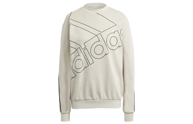 Adidas Sweatshirts Women's Ecru Crew Neck Moderate Straight Fit