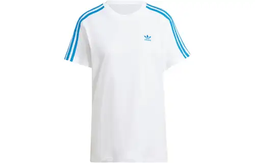 Adidas Originals Drop Shoulder Sleeve T Shirt Women's White Blue