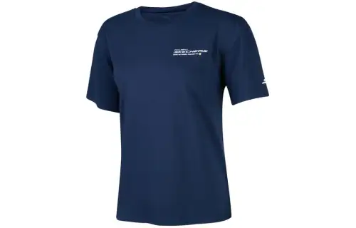 Skechers Drop Shoulder Sleeve T Shirt Women's Marine Collegiate Blue