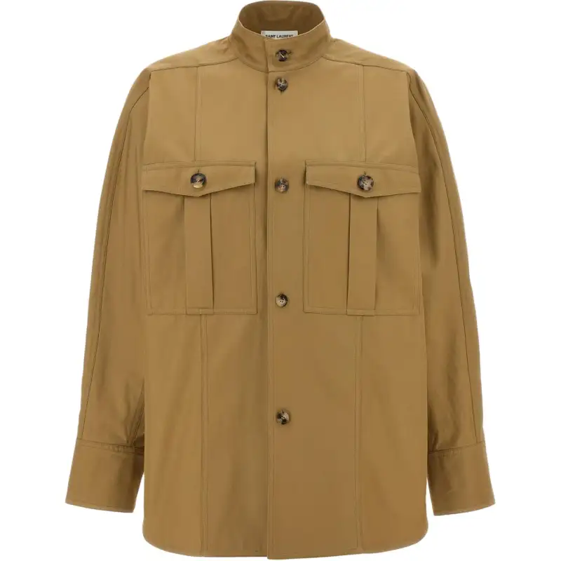 SAINT LAURENT Saharienne Buttoned Long Sleeved Shirt