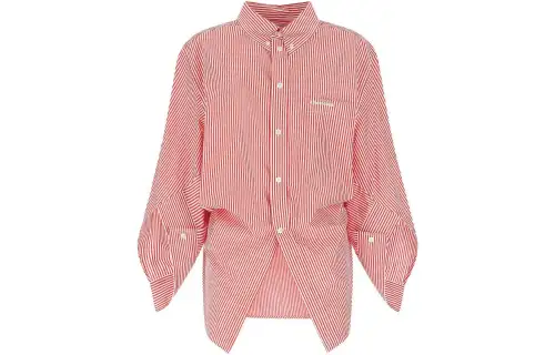 Balenciaga Shirts Women's Pink Polo Collar Shirt
