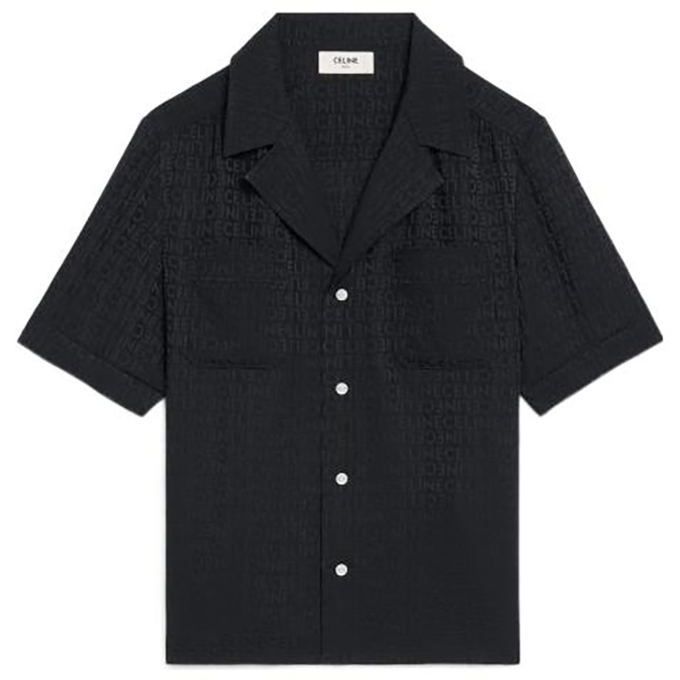 CELINE Shirts Women's Black Lapel Moderate Shirt