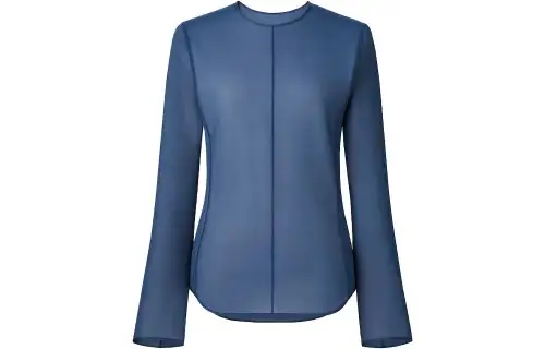 UNIQLO X MAME KUROGOUCHI UNIQLO X Mame Kurogouchi T Shirts Women's Blue Crew Neck Moderate Straight Fit