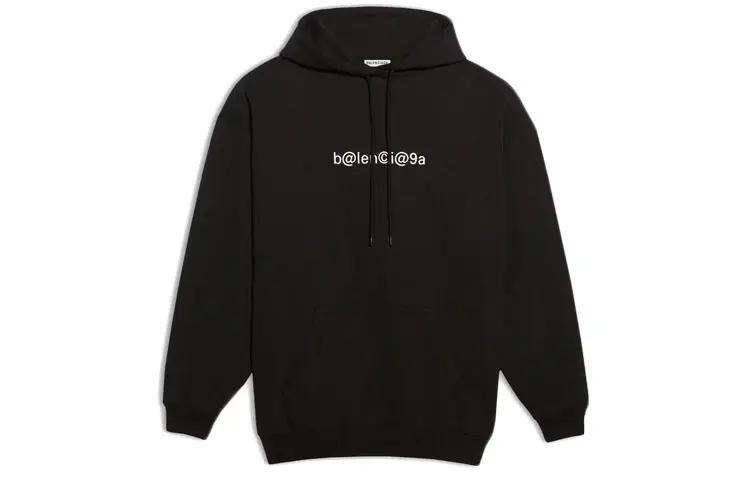 Balenciaga Large Fit Symbolic Hoodie Black/White