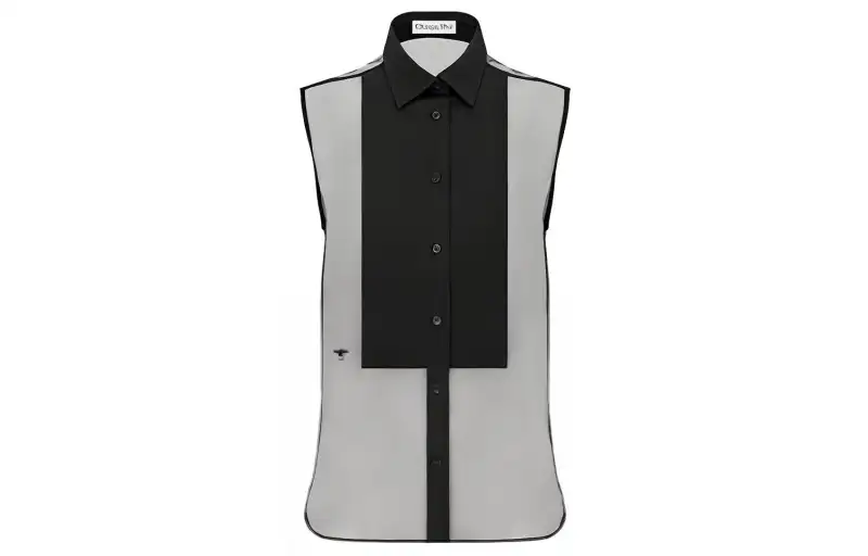 DIOR Quarterly New Products Shirts Women's Black Lapel Moderate
