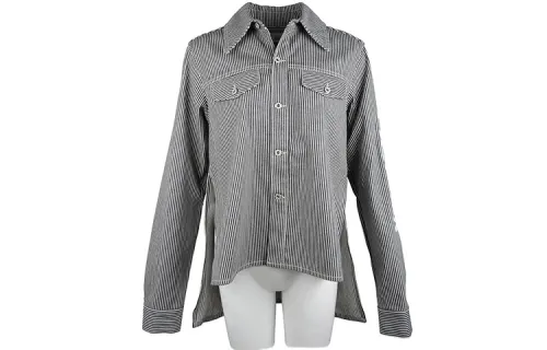 OFF WHITE SS21 Shirts Women's Uniform Blue Lapel Moderate Shirt