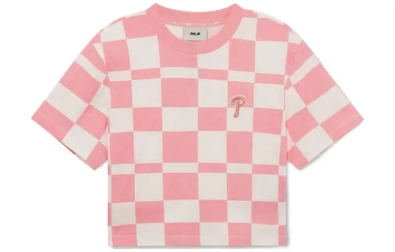 MLB Drop Shoulder Sleeve T Shirt Women's Pink