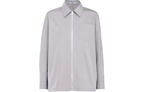PRADA Shirts Women's Gray Pointed Collar Moderate Shirt