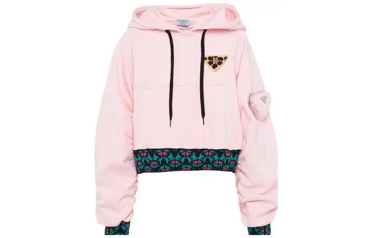 PRADA Sweatshirts Women's Pink Hooded Moderate Regular