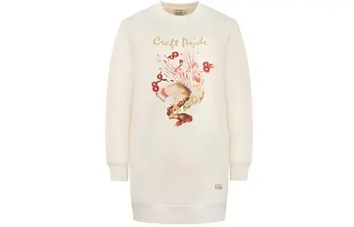 EVISU Sweatshirts Women's Ecru Crew Neck Moderate Regular