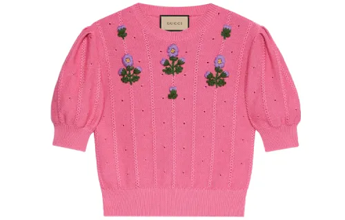 【Previous Season】floral embroidery knit top