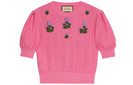 【Previous Season】floral embroidery knit top