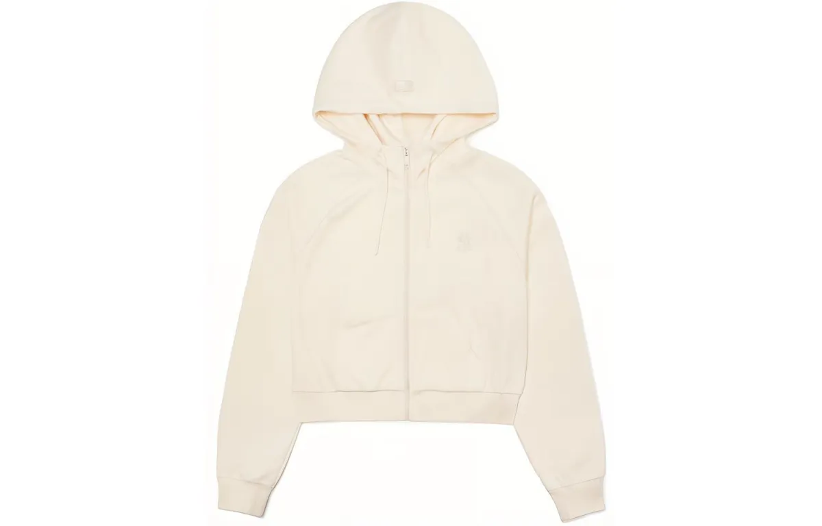 MLB Sweatshirts Women's Cream Hooded (Non-detachable) Moderate