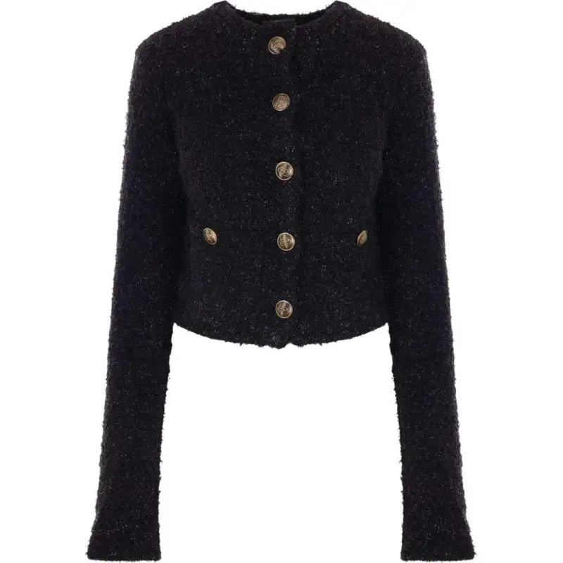Balenciaga Tweed Cropped Cardigan