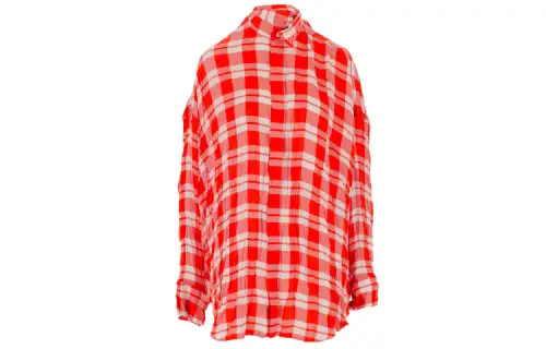 Balenciaga Shirts Women's Red Stand Collar Moderate Shirt