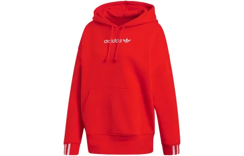 Adidas Originals Sweatshirts Women's Bright Pink Red Hooded Moderate Regular