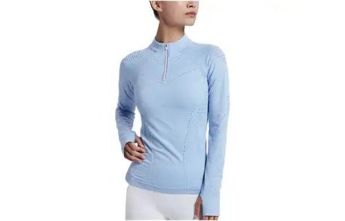 Li Ning T Shirts Women's Radish Stone Blue & Heather Gray Crew Neck Moderate