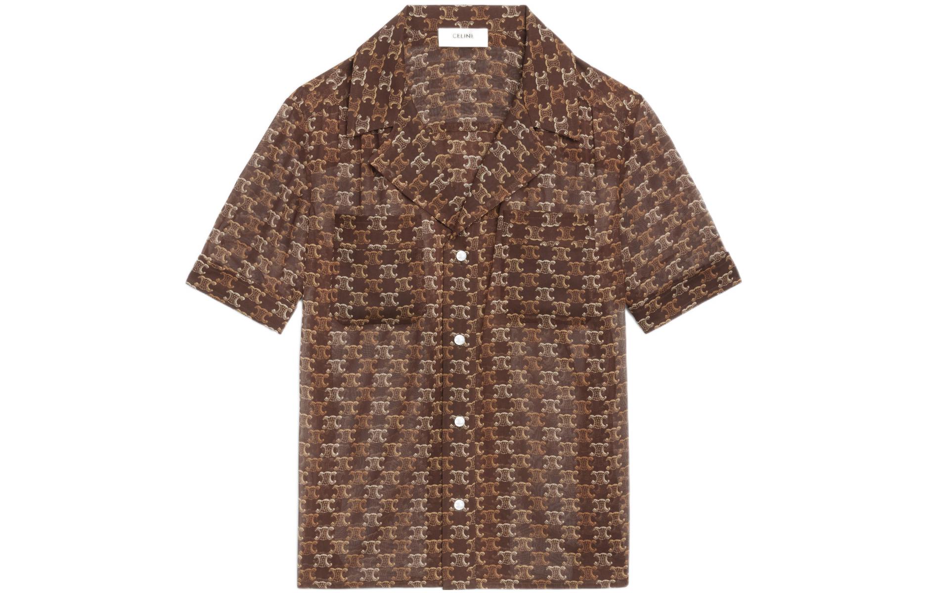 CELINE Shirts Women's Chestnut Lapel Moderate