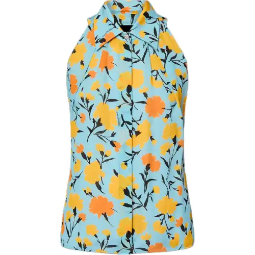 LOUIS VUITTON Carnation Print Tailored Halter Top