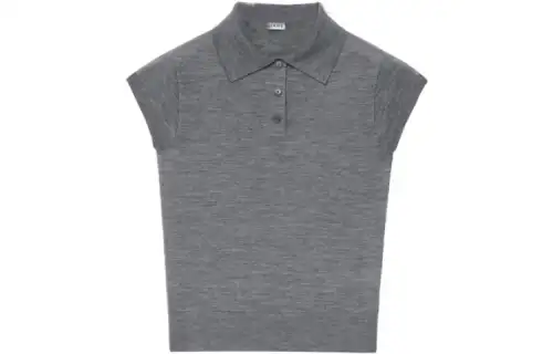 LOEWE Sweaters Women's Gray Polo Collar Moderate Other