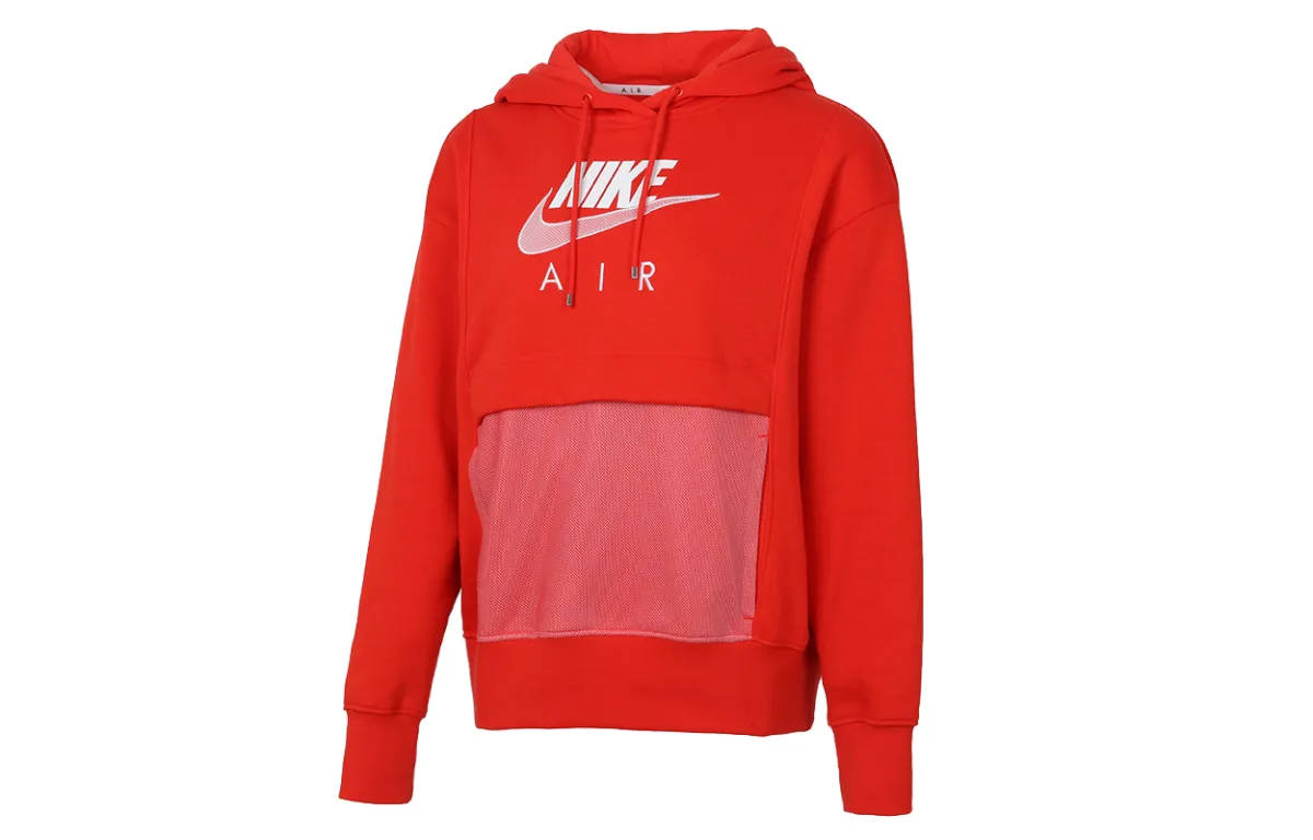 Nike Sweatshirts Women's Red Hooded Moderate Straight Fit