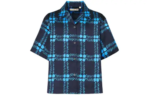 UNIQLO X Marni Women's Oversized Open Collor Shirt Asia Sizing Blue