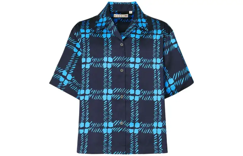 UNIQLO X Marni Women's Oversized Open Collor Shirt Asia Sizing Blue