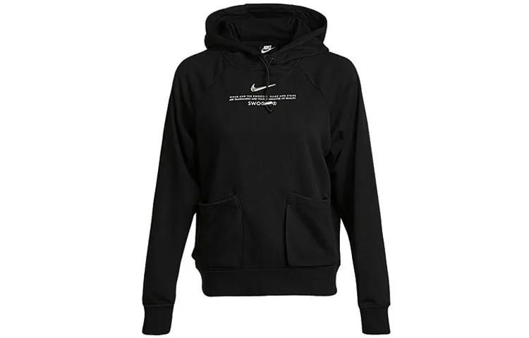 Nike Sweatshirts Women's Black Hooded Moderate Regular