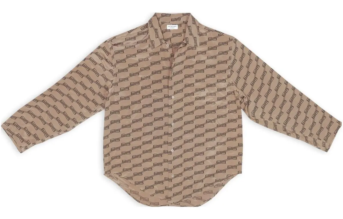 Balenciaga Monogram Shirt 'Beige/Brown'