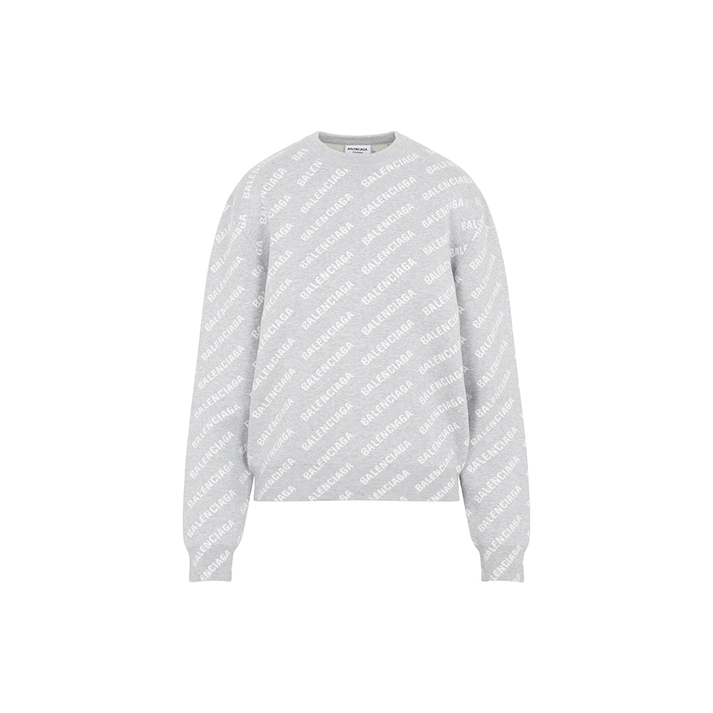Женское худи Balenciaga Logo (светло-серое)