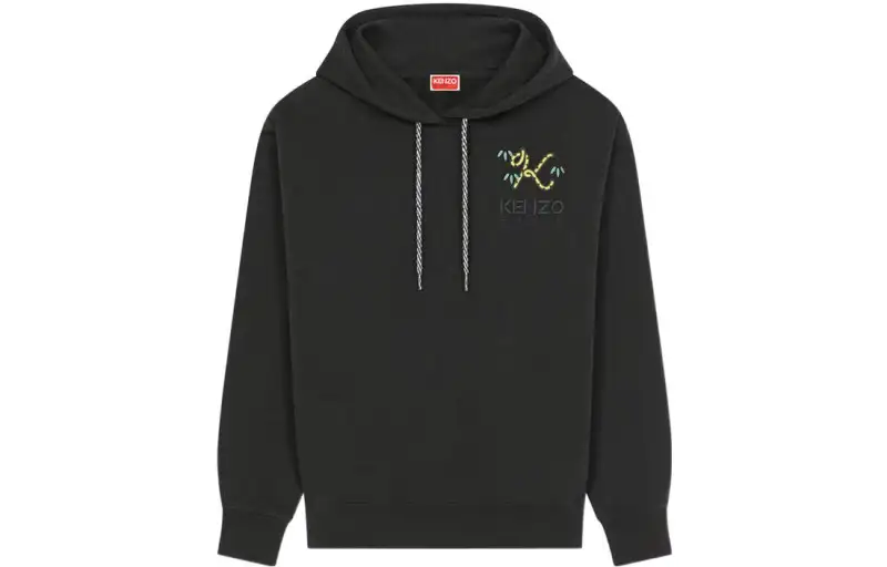 KENZO Logo Embroidered Drawstring Hoodie