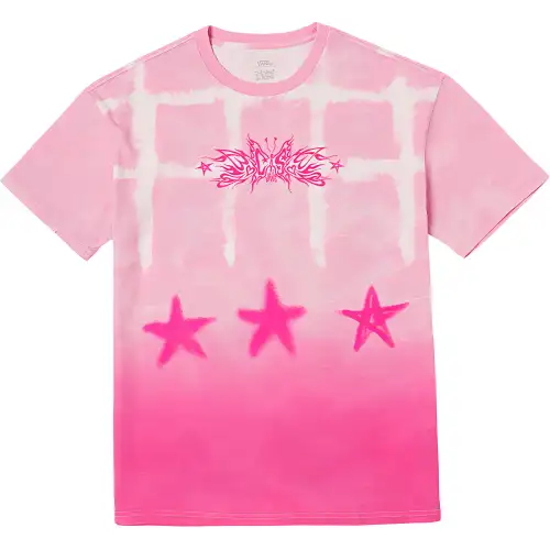 Vans T Shirts Women's Pink Crew Neck Thin Straight Fit