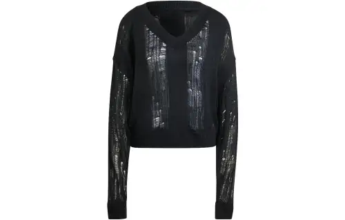 Adidas Originals DISTRESSED CREW SWEATSHIRT Sweater Women's Black