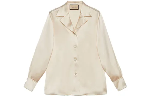 GUCCI Shirts Women's Ecru Lapel Moderate Other